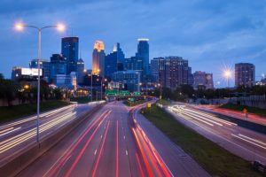 Minneapolis MN DISCOUNT REALTOR city skyline highway